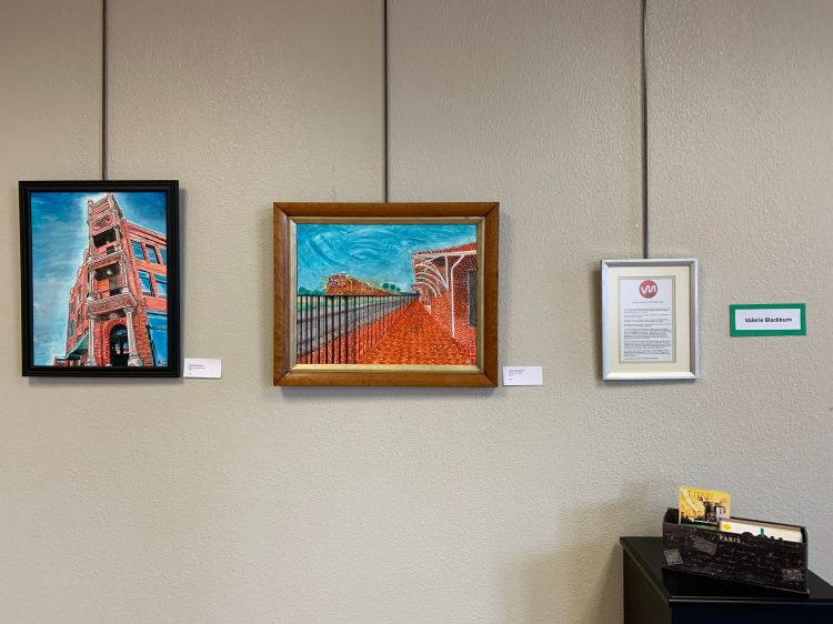 Oklahoma State Publishing Museum painting, Train Depot painting